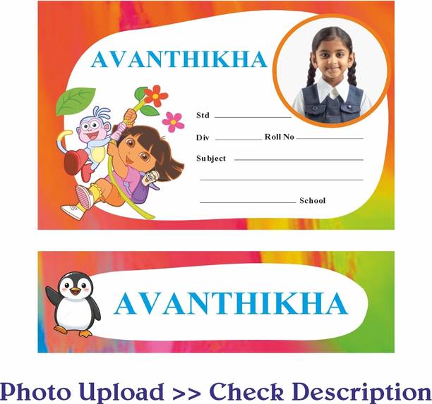 AKPrint 7 cm Name Sticker 30Pcs, Name Tag 8Pcs Self Adhesive Sticker