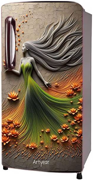 Craft Advertising 124.46 cm Fridge sticker for single Door fridge size 24x49 inch Self Adhesive Sticker
