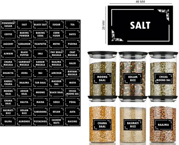 RSB HUB 4.6 cm Spices jar stickers/Labels for Jars & Containers | Water Proof Self Adhesive Sticker