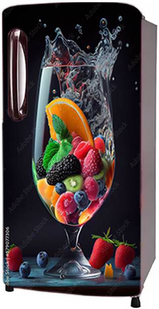 Craft Advertising 124.46 cm Fridge sticker for single Door fridge size 24x49 inch Self Adhesive Sticker