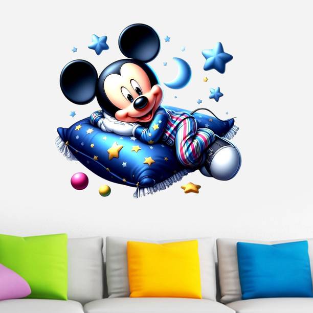 Krishna Sticker 45 cm Mickey Mouse Wall Sticker for kids Bedroom Living room Self Adhesive Sticker