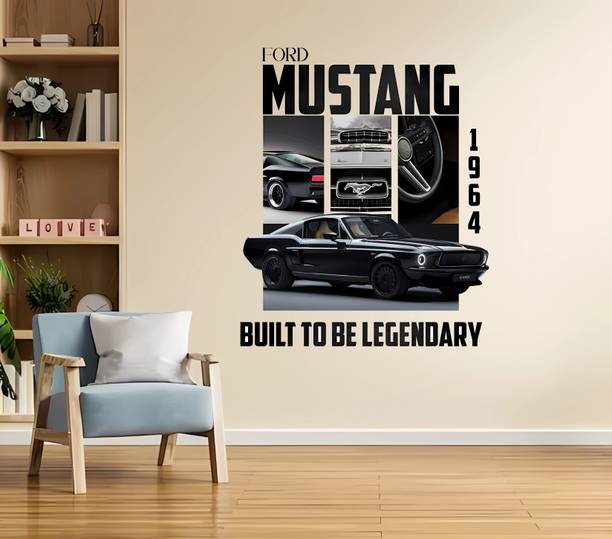 ArtisticDecals 60 inch Ford Mustang 1964 Car Wall Sticker | Built to Be Legendary Design Self Adhesive Sticker