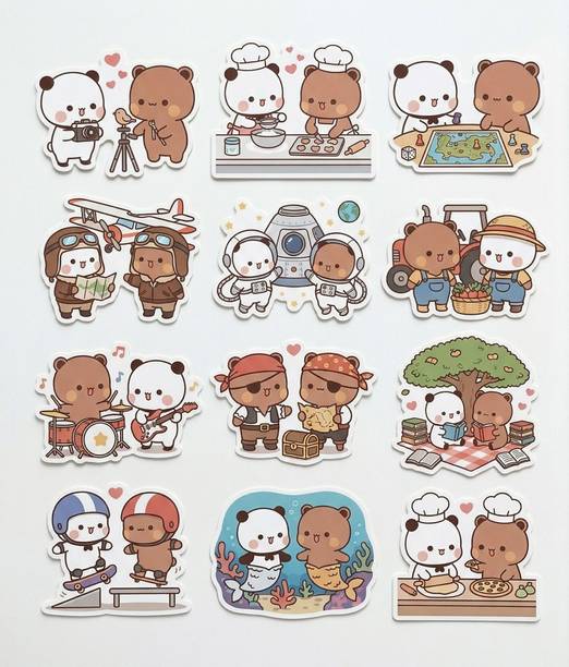 GadgetWave 8 cm Bubu Dudu Stickers for laptops, Mobile Self Adhesive Sticker