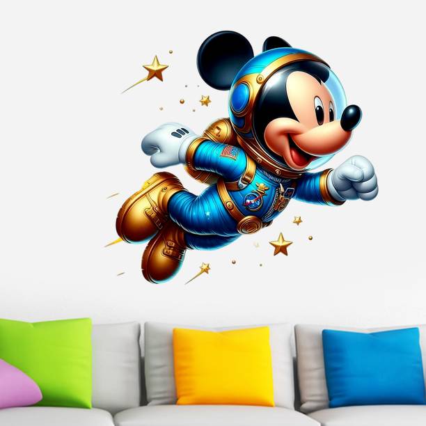 Krishna Sticker 45 cm Mickey mouse astronaut costume, Mickey mouse Wall Stickers, mickey space Self Adhesive Sticker