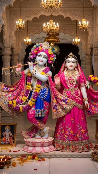 swaroopa 16.5 inch Lord Krishna Sticker Self Adhesive Sticker