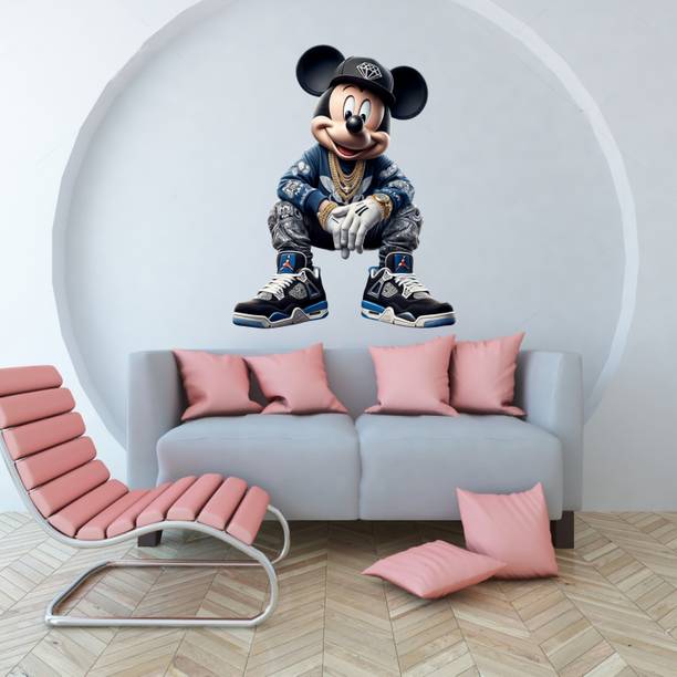 Krishna Sticker 60 cm Mickey Mouse Wall Sticker for kids Bedroom Living room Self Adhesive Sticker