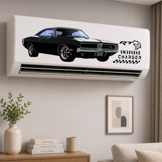 Sahaj Décor 92 cm Racing Car AC Sticker Wall Self Adhesive [92x35 CM] | 3D Effect PVC Vinyl Decor Self Adhesive Sticker