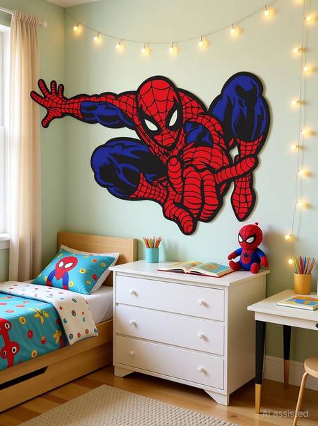 Keliko 70 cm Spiderman |Wall Stickers | PVC Vinyl | Non-Reusable Sticker | Self Adhesive Sticker
