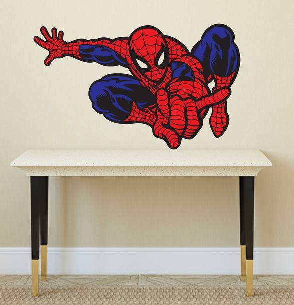 Keliko 70 cm Spiderman |Wall Stickers | PVC Vinyl | Non-Reusable Sticker | Self Adhesive Sticker