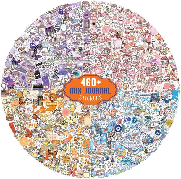 CodersParadise 5.5 inch Vibrant Journal Scrapbook Aesthetic Stickers for Diary, Planner, Craft Self Adhesive Sticker