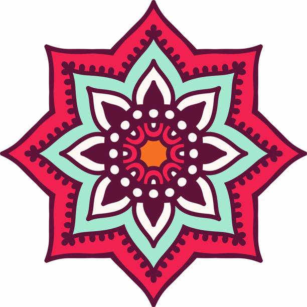 Khatu 24 inch DECORATIVE RANGOLI STICKER 24X24 INCH Self Adhesive Sticker