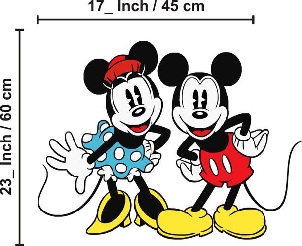 SD DECALS 43.18 cm Mickey Mouse Vinayl Sticker Size 17x23_Inch 45x60_cm Self Adhesive Sticker