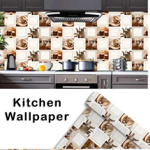 TheBlackstone 40 cm Coffee Kitchen Tile Wallpaper Sticker Self Adhesive Sticker