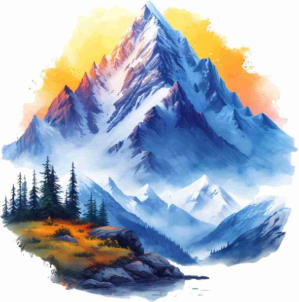 SkyOlla 60 cm Lake & Mountain Wall Sticker – Self Adhesive Vinyl Décor for Kids’ Room Self Adhesive Sticker