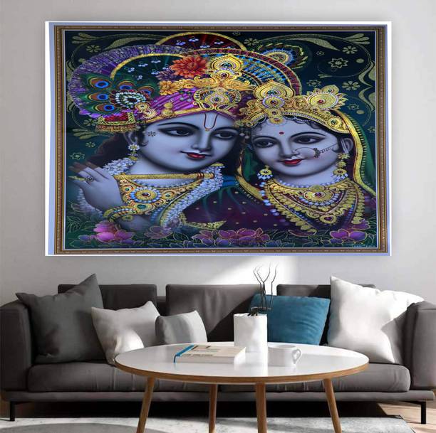 DecorPrintDesign 24 inch Radha Krishna Wall Vinyl Self Adhesive Sticker (24x36) 69 Self Adhesive Sticker