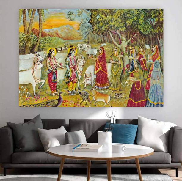 DecorPrintDesign 18 inch Radha Krishna Vinyl Self Adhesive Sticker (18x24)inch 31 Self Adhesive Sticker