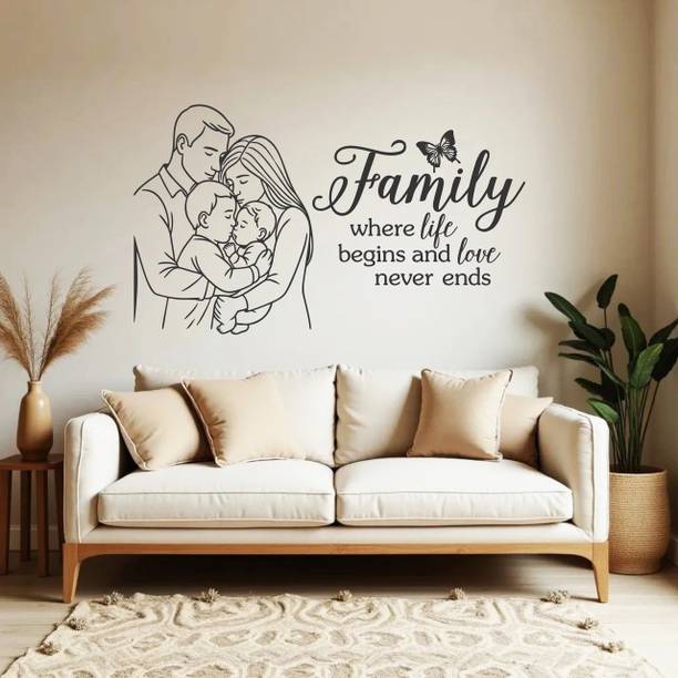 TheBlackstone 24 inch Family Quote Inspirational Wall Sticker Self Adhesive Sticker