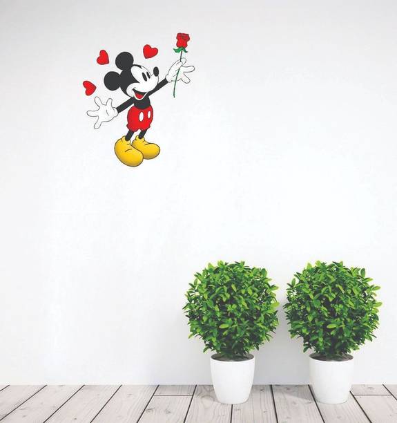 Aashrut decor 70 cm Mickey mouse wallpaper poster Multicolor Self Adhesive Sticker