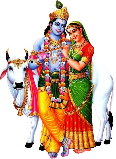 STICKER STUDIO 58 cm Radha Krishna Wall Sticker & Decal Self Adhesive Sticker