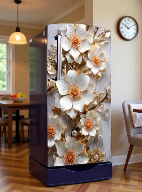 SDPRINTINGHUB 49 inch Fridge Sticker 24x49 Inch Waterproof PVC Refrigerator Door Wrap Vinyl Decal Self Adhesive Sticker