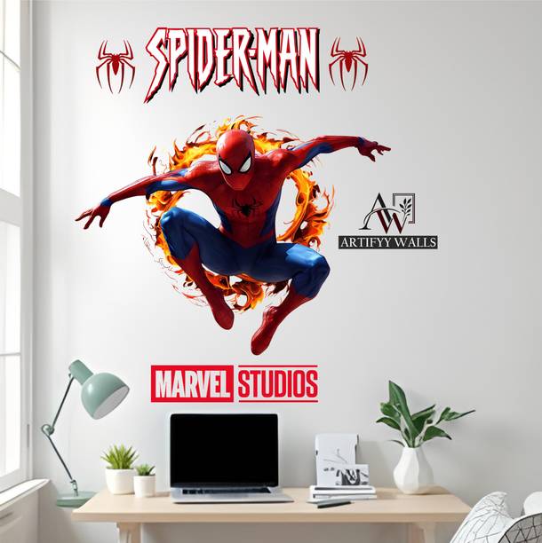 ArtifyyWalls 24 inch Spiderman Wall Sticker for Home Decor Self Adhesive Sticker