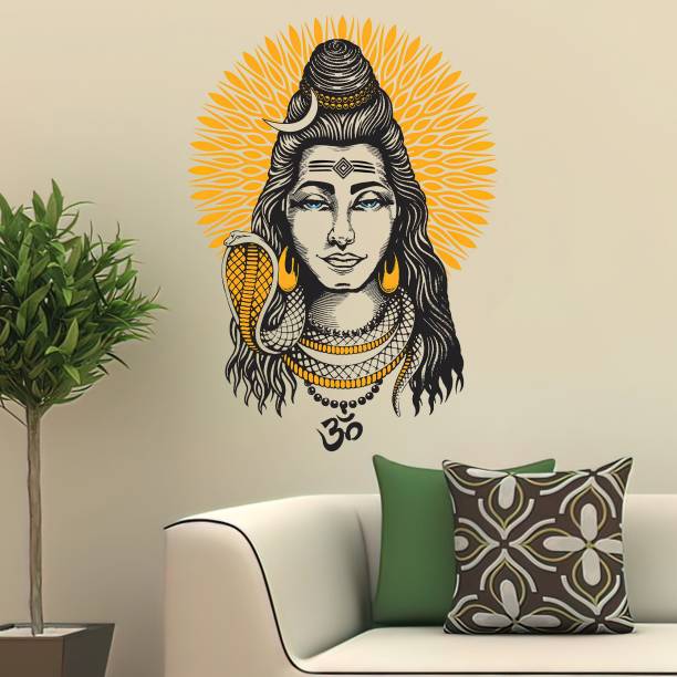 wallpics 60 cm shambhu l Mahadev | Mahakal |Bholenath| Shiva Self Adhesive Wall Sticker|60X90cm Self Adhesive Sticker