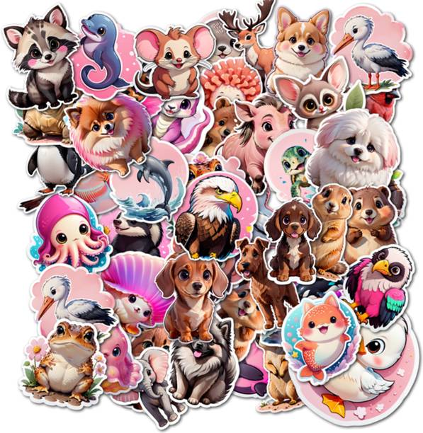 ClassyParadise 4.72 cm Adorable Baby Animal Cartoon Stickers for Creative Crafts and Daily Decor Reusable Sticker