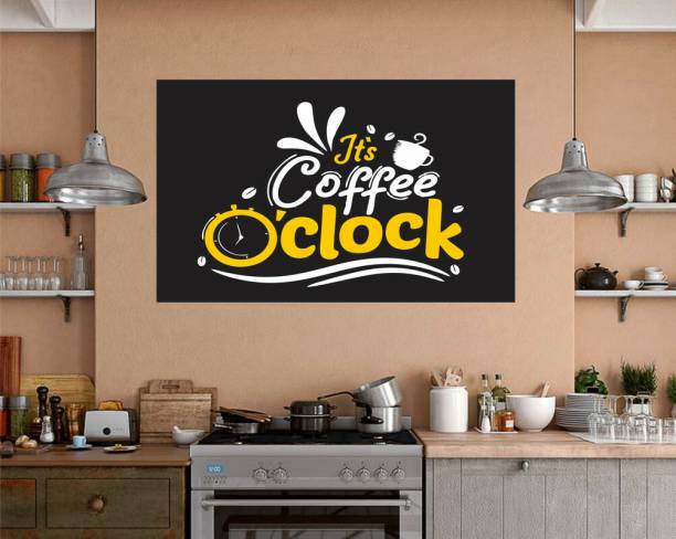Kanha Enterprises 18 inch Coffee clock wallpaper ( pvc vinyl covering area 18 Inch X 30 Inch ) Self Adhesive Sticker