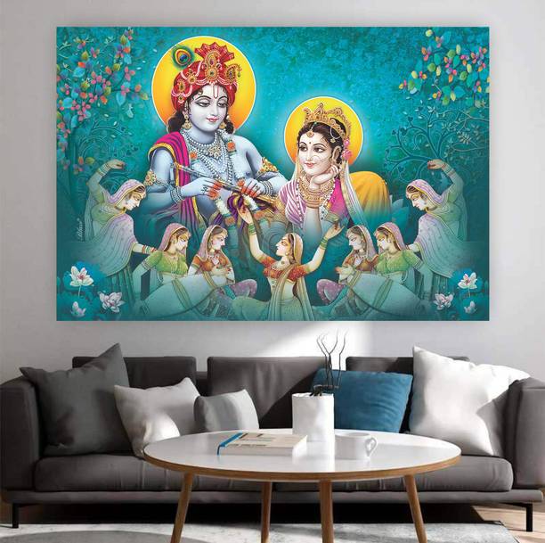 DecorPrintDesign 18 inch Radha Krishna Vinyl Self Adhesive Sticker (18x24)inch 86 Self Adhesive Sticker