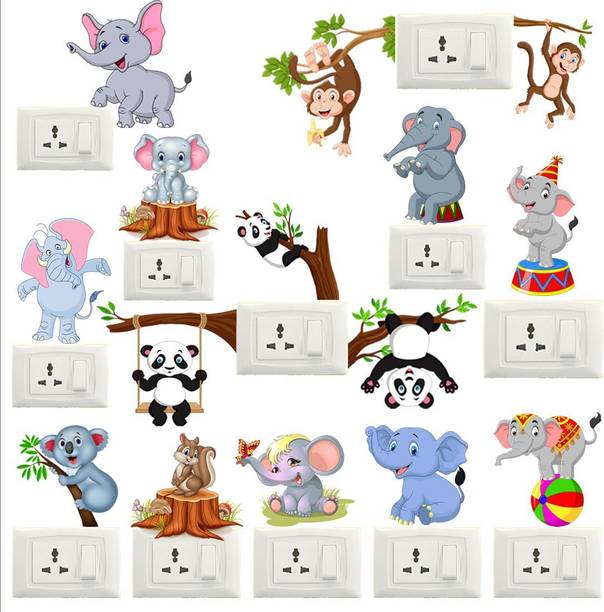 my celebrat 12 cm Animal Toons Decor Switch Board Self Adhesive Double-sided Sticker