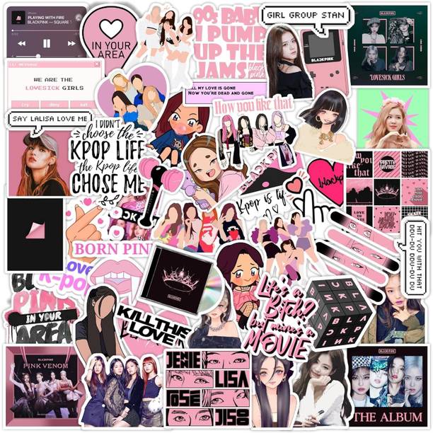 CodersParadise 5.5 inch BlackPink Kpop Girls Vinyl Stickers for Laptop, Bottles, Journal & Guitar Self Adhesive Sticker
