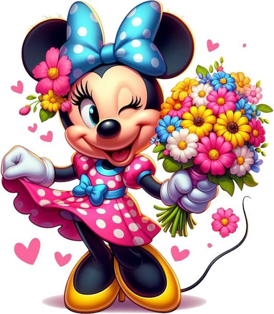 SkyOlla 45 cm Mickey Mouse Sticker - Minnie Mouse Wall Decal Sticker Self Adhesive Sticker