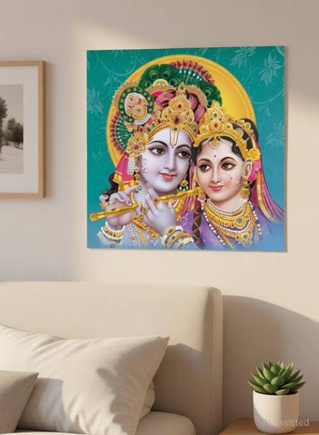god & god's 30 cm Radha Ke 12x12 Sparkle Picture 1224 Self Adhesive Sticker