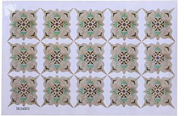 JAAMSO ROYALS 30 cm 15pcs Multicolor Ceramic Tile Floor Wall Sticker (30 x 60 CM) Self Adhesive Sticker