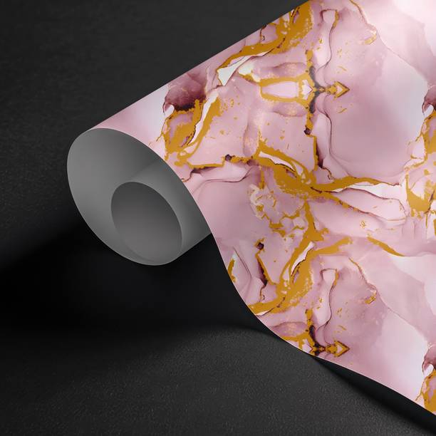 Onbet 200 cm Self Adhesive Glossy Marble Foil Waterproof Sticker For Kitchen And Home Self Adhesive Sticker