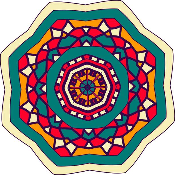 Decorprint 36 inch RANGOLI FLOOR STICKER Self Adhesive Sticker