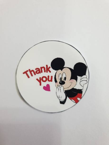 Belleza Crafting with Creativity 2 inch Mickey Mouse Theme Thank you Sticker 40 pcs Self Adhesive Sticker
