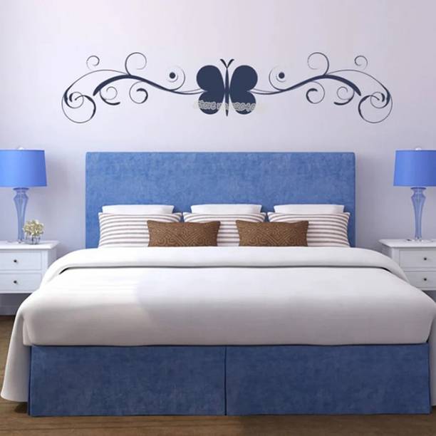 SnappyVinyl 20 cm Butterfly Swirl Wall Sticker Bedside Headboard Self Adhesive Sticker