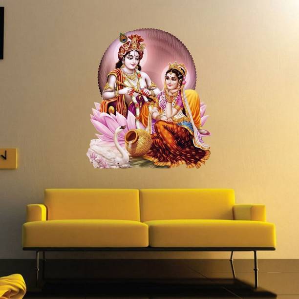KatariyaAssosiat 58 cm Radha krishna Removable Sticker