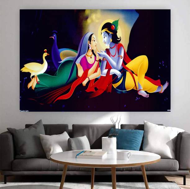 DecorPrintDesign 18 inch Radha Krishna Vinyl Self Adhesive Sticker (18x24)inch 21 Self Adhesive Sticker