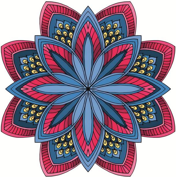 VinishaCrafts Classic Art Rangoli Wall Sticker For ,Office,Bedroom,Living Room (Size -30 Cm X 30 cm) Vinyl