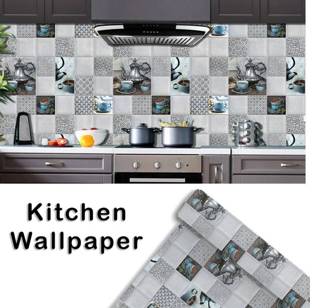 TheBlackstone 24 inch Premium Tea Cup Kitchen Tile Wallpaper Roll Self Adhesive Sticker