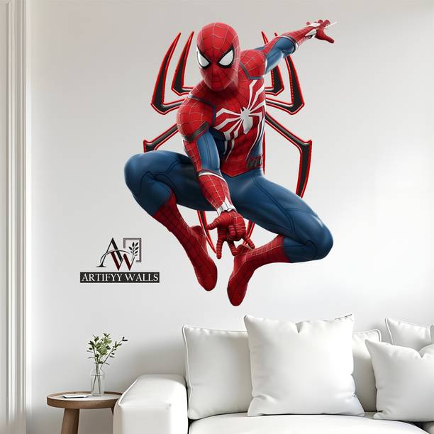 ArtifyyWalls 24 inch Spiderman Wall Sticker For Home Decor Self Adhesive Sticker