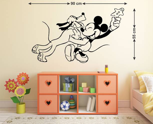 Tuffuk 90 cm Micky Mouse | Wall Stickers | PVC Vinyl | Non-Reusable | Self Adhesive Sticker