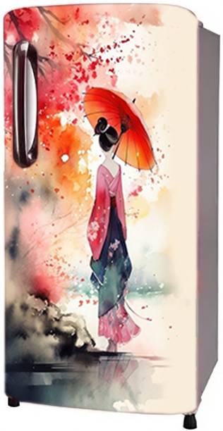 Craft Advertising 124.46 cm Fridge sticker for single Door fridge size 24x49 inch Self Adhesive Sticker
