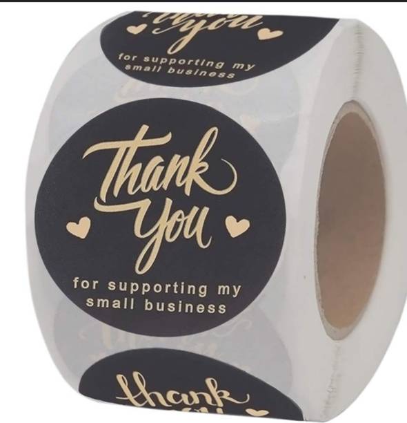 Tashanwear 2.5 cm Thank You Supporting Stickers Roll Non-Reusable Sticker Non-Reusable Sticker