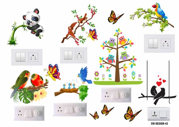 TILKOR 46 cm 46 cm Switch Board Sticker & Wall Sticker size 30 cm x 46 cm Self Adhesive Sticker