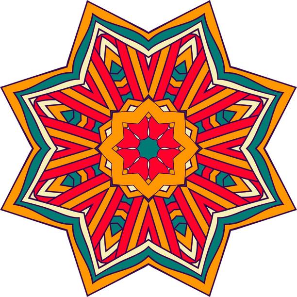 Decorprint 36 inch RANGOLI FLOOR STICKER Self Adhesive Sticker