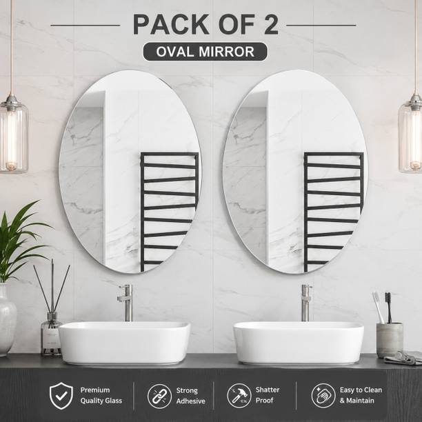 JAYGOPAL ENTERPRISE 30 inch Premium Self Adhesive Wall Mirror Double-sided Sticker