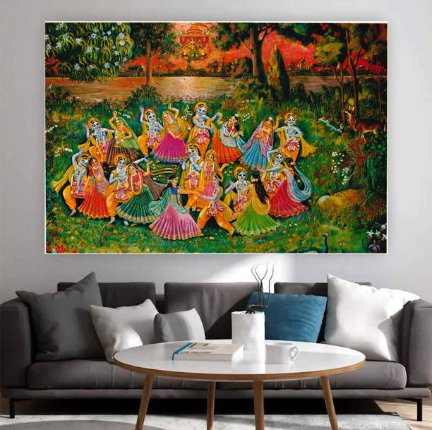 DecorPrintDesign 18 inch Radha Krishna Vinyl Self Adhesive Sticker (18x24)inch 30 Self Adhesive Sticker